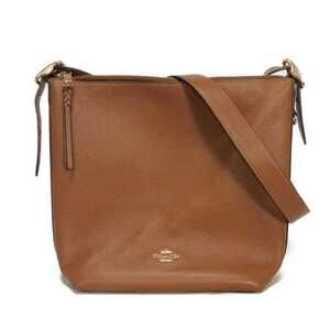 Coach Val Duffle Shoulder Bag, Refined Pebble Calfskin, Gold Crossbody, Metal...